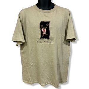 Vintage 1997 Taz Six Flags Embroidered T-Shirt